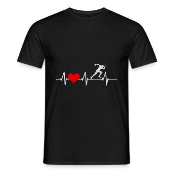Herzschlag Läufer Sportler Laufen Sprint Sport - Männer T-Shirt - Schwarz - Vorne - AI Model Male 178 light (178cm)