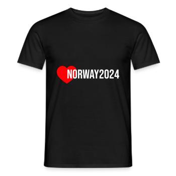 Norway 2024 Heart Holiday - Men's T-Shirt - black - Front - AI Model Male 178 light (178cm)