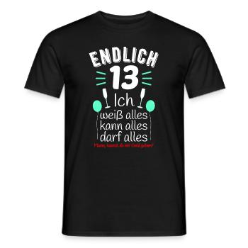 Endlich 13 Geburtstag Geschenk Jahrgang 2007 - Männer T-Shirt - Schwarz - Vorne - AI Model Male 178 light (178cm)