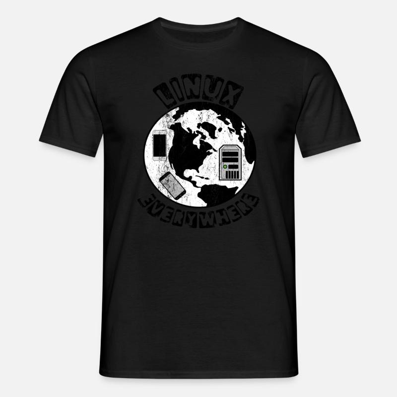 Linux is everywhere! - Men's T-Shirt - black