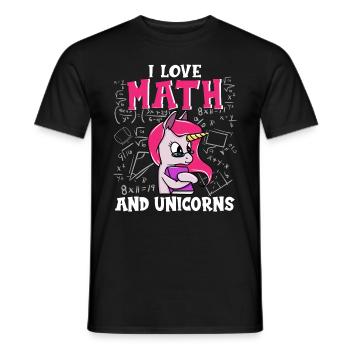 Math unicorn math nerd unicorns gift - Men's T-Shirt - black - Front - AI Model Male 178 light (178cm)