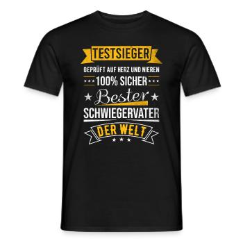 Bester Schwiegervater Der Welt Testsieger Geschenk - Männer T-Shirt - Schwarz - Vorne - AI Model Male 178 light (178cm)