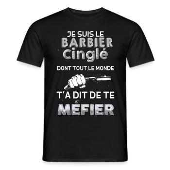 Barbier citation humour cadeau métier - T-shirt homme - noir - Devant - AI Model Male 178 light (178cm)