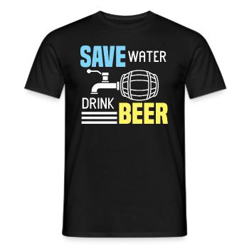 Beer Alcohol Party Drinking Game Boozing - Men's T-Shirt - black - Front - AI Model Male 178 light (178cm)