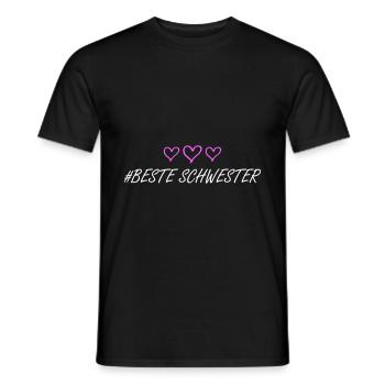 Best Sister Heart Love - Men's T-Shirt - black - Front - AI Model Male 178 light (178cm)