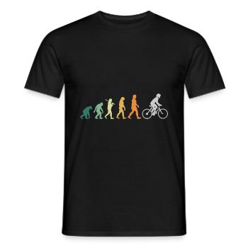 Biking - Evolution Man Retro Vintage - Men's T-Shirt - black - Front - AI Model Male 178 light (178cm)