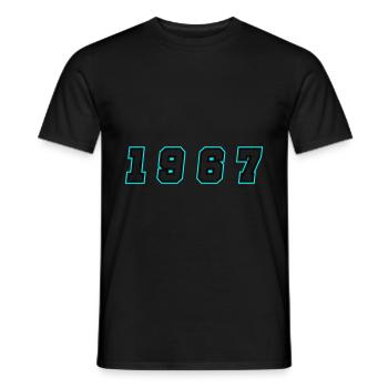 1967 Year Number - Men's T-Shirt - black - Front - AI Model Male 178 light (178cm)