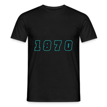 Numéro de l’année 1970 - T-shirt homme - noir - Devant - AI Model Male 178 light (178cm)