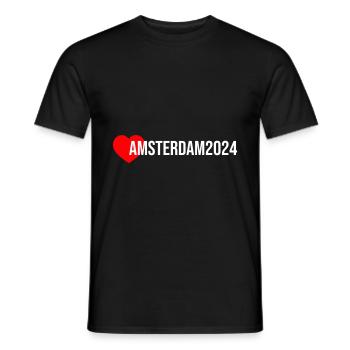 Amsterdam 2024 Heart Holiday - Men's T-Shirt - black - Front - AI Model Male 178 light (178cm)