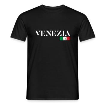 VENISE VENEZIA ITALIA ITALIE VACANCES (f) - T-shirt homme - noir - Devant - AI Model Male 178 light (178cm)