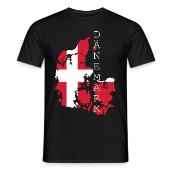denmark flag - Men's T-Shirt - black - Front - AI Model Male 178 light (178cm)