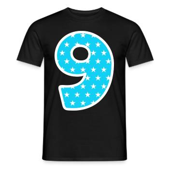 Neun - Männer T-Shirt - Schwarz - Vorne - AI Model Male 178 light (178cm)