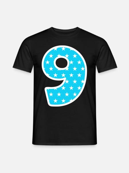Neun - Männer T-Shirt - Schwarz
