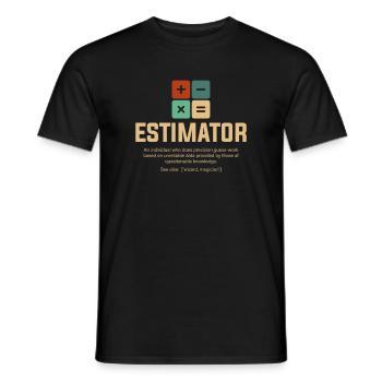 estimator definition, estimator - Männer T-Shirt - Schwarz - Vorne - AI Model Male 178 light (178cm)