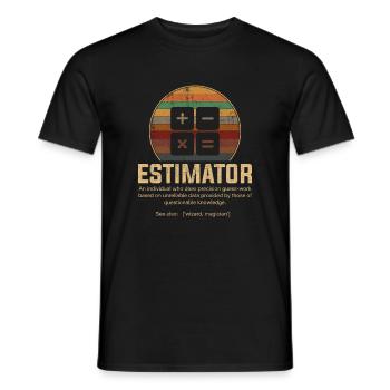 estimator definition, estimator - Männer T-Shirt - Schwarz - Vorne - AI Model Male 178 light (178cm)