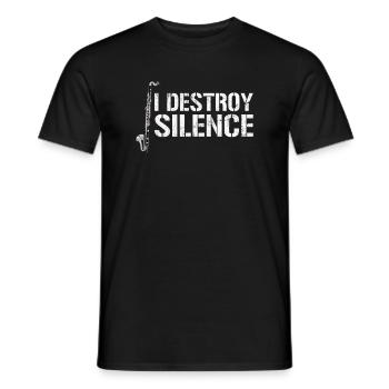 I destroy silence Music marching band Bass Clarine - Männer T-Shirt - Schwarz - Vorne - AI Model Male 178 light (178cm)