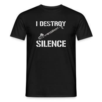 I destroy silence, Music marching band Bass Clarin - Männer T-Shirt - Schwarz - Vorne - AI Model Male 178 light (178cm)