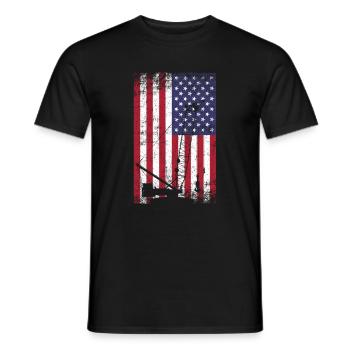 crane operator American Flag, crane operator - Männer T-Shirt - Schwarz - Vorne - AI Model Male 178 light (178cm)