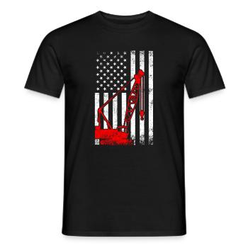 crane operator American Flag, crane operator - Männer T-Shirt - Schwarz - Vorne - AI Model Male 178 light (178cm)