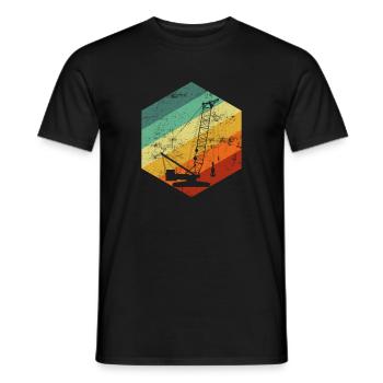 vintage crane operator - Männer T-Shirt - Schwarz - Vorne - AI Model Male 178 light (178cm)