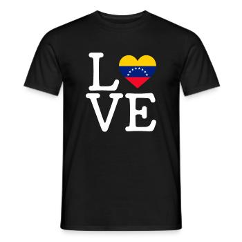 i love Venezuela, venezolanos venezuela - Männer T-Shirt - Schwarz - Vorne - AI Model Male 178 light (178cm)