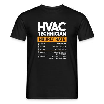 HVAC Technician Hourly Rate - Männer T-Shirt - Schwarz - Vorne - AI Model Male 178 light (178cm)