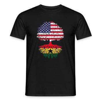 Ghana American Flag, Tree Ghana - Men's T-Shirt - black - Front - AI Model Male 178 light (178cm)
