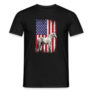 appaloosa equestrian horse - Männer T-Shirt - Schwarz - Vorne - AI Model Male 178 light (178cm)