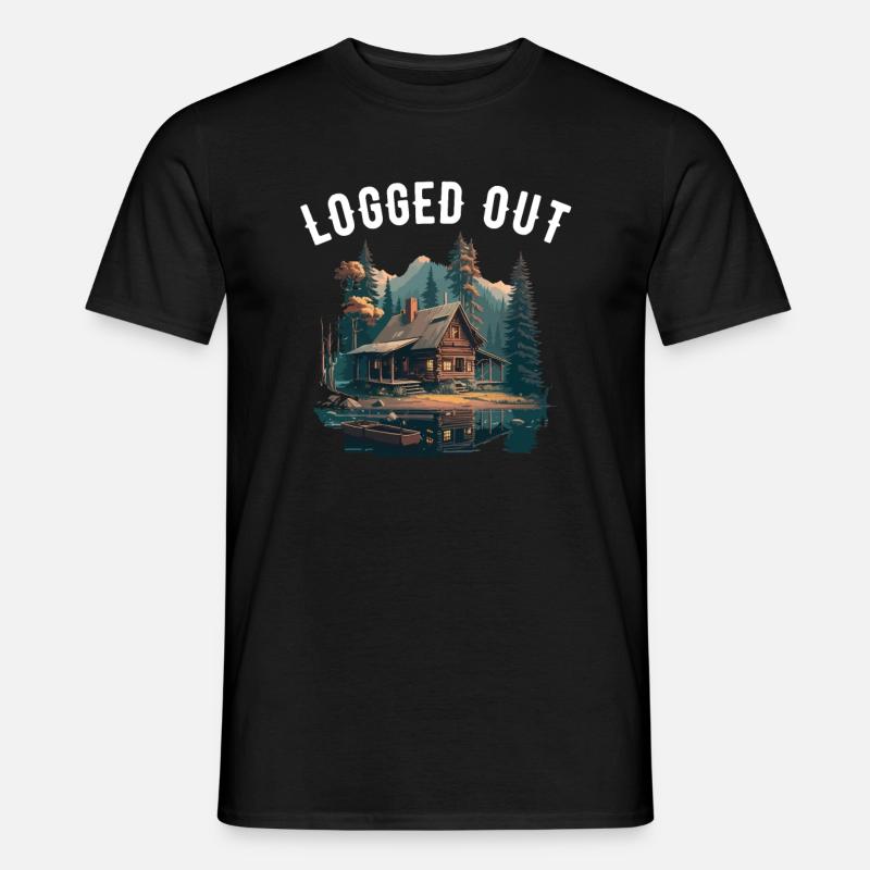 Déconnecté Camping Cabane Mountain Déconnecté - T-shirt homme - noir