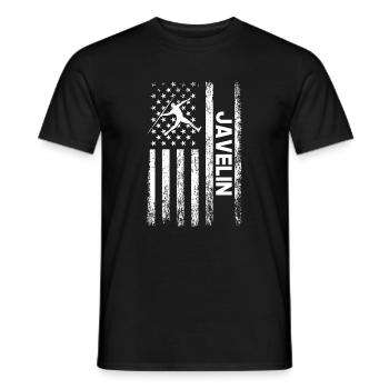 Javelin throwing American flag - Men's T-Shirt - black - Front - AI Model Male 178 light (178cm)