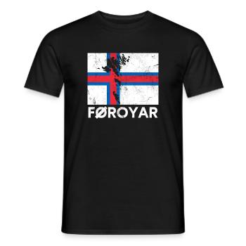 Faroe Islands, Flag Faroe Islands - Men's T-Shirt - black - Front - AI Model Male 178 light (178cm)