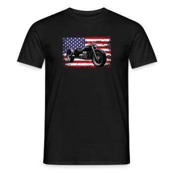 Motortrike Three Wheeled Motorcycle Triker - Männer T-Shirt - Schwarz - Vorne - AI Model Male 178 light (178cm)