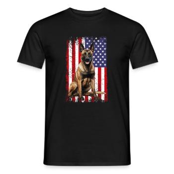 Belgian Malinois - Männer T-Shirt - Schwarz - Vorne - AI Model Male 178 light (178cm)
