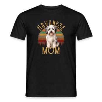 havanese dog, havanese mom - Männer T-Shirt - Schwarz - Vorne - AI Model Male 178 light (178cm)