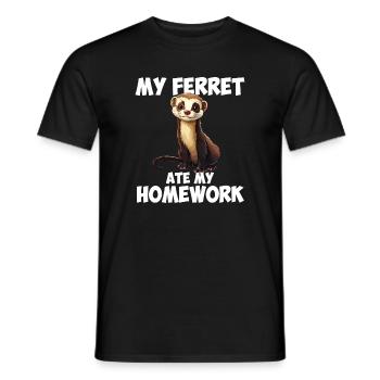 my ferret ate my homework - Männer T-Shirt - Schwarz - Vorne - AI Model Male 178 light (178cm)