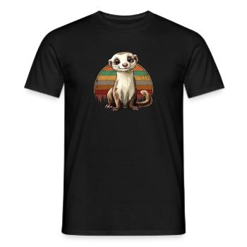 ferret illustration - Männer T-Shirt - Schwarz - Vorne - AI Model Male 178 light (178cm)