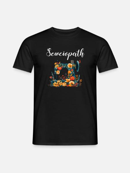 Sewciopath, Quilting sewing - Männer T-Shirt - Schwarz