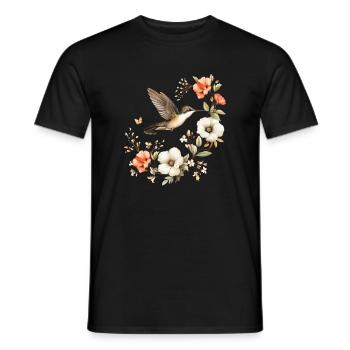 Hummingbird flowers - Männer T-Shirt - Schwarz - Vorne - AI Model Male 178 light (178cm)