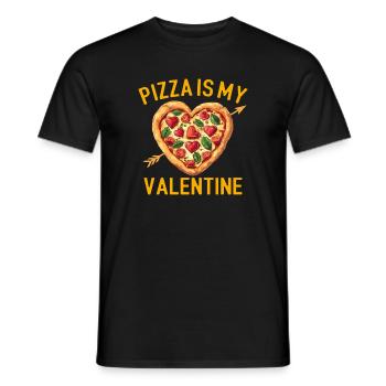 pizza is my valentine, valentines - Männer T-Shirt - Schwarz - Vorne - AI Model Male 178 light (178cm)