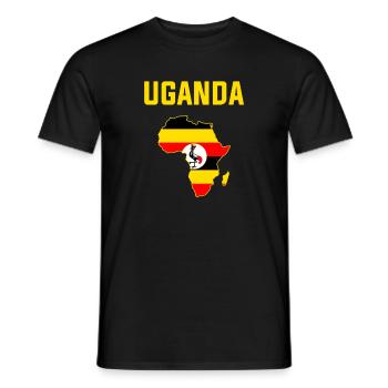 Uganda flag, american ugandan - Männer T-Shirt - Schwarz - Vorne - AI Model Male 178 light (178cm)