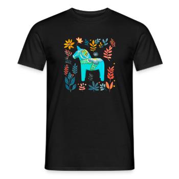 Dala Horse Sweden Swedish horse - Männer T-Shirt - Schwarz - Vorne - AI Model Male 178 light (178cm)