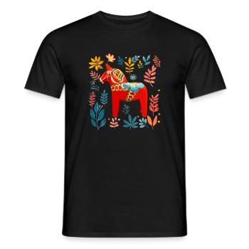Dala Horse Sweden Swedish horse - Männer T-Shirt - Schwarz - Vorne - AI Model Male 178 light (178cm)
