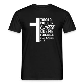 Todo Lo Puedo En Cristo bible verse Filipenses 4:1 - Männer T-Shirt - Schwarz - Vorne - AI Model Male 178 light (178cm)