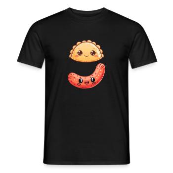 pierogi and kielbasa, poland polish food kielbasa - Männer T-Shirt - Schwarz - Vorne - AI Model Male 178 light (178cm)