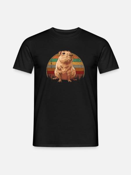 Capybara vintage - Männer T-Shirt - Schwarz
