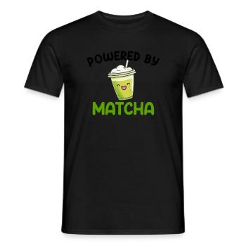 powered by matcha, matcha - Men's T-Shirt - black - Front - AI Model Male 178 light (178cm)