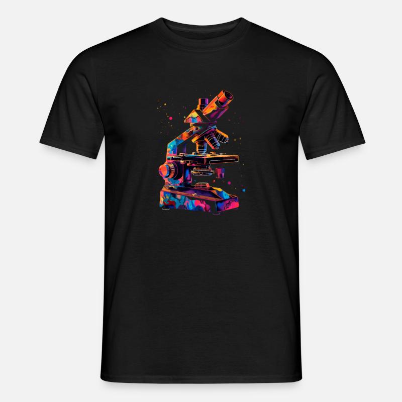 Microscopy Scientist Biologist Microscope - Männer T-Shirt - Schwarz