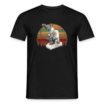 Microscopy Scientist Biologist Microscope - Men's T-Shirt - black - Front - AI Model Male 178 light (178cm)