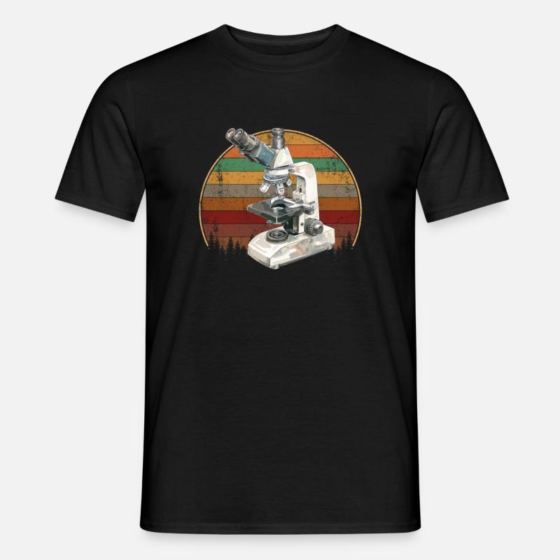 Microscopy Scientist Biologist Microscope - Männer T-Shirt - Schwarz
