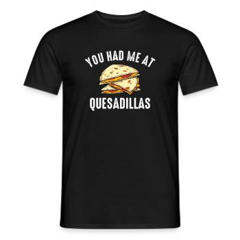 im just here for the quesadillas - Men's T-Shirt - black - Front - AI Model Male 178 light (178cm)